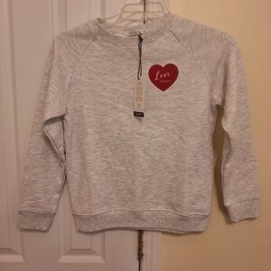 NWT South Parade Light Gray Crewneck Sweatshirt with Red Heart Graphic